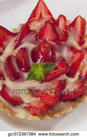 High angle view of strawberry tart View Large Photo Image Picture - High angle view of strawberry tart. Fotosearch