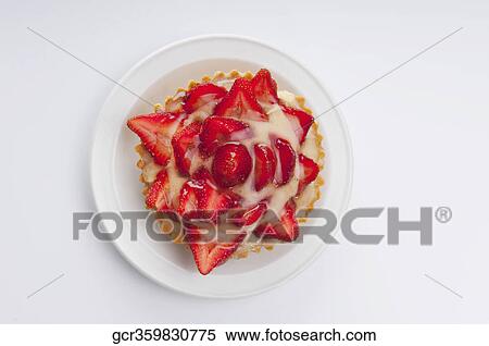 High angle view of strawberry tart View Large Photo Image Stock Photography - High angle view of strawberry tart. Fotosearch