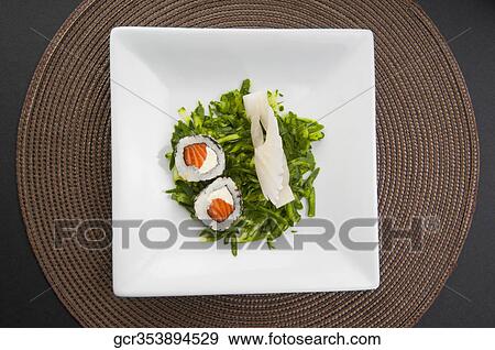 High angle view of sushi rolls View Large Photo Image Stock Photo - High angle view of sushi rolls. Fotosearch