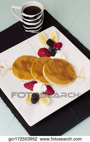 Pancakes with fresh fruits View Large Photo Image Stock Image - Pancakes with fresh fruits. Fotosearch