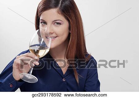 Woman drinking wine View Large Photo Image Stock Image - Woman drinking wine. Fotosearch