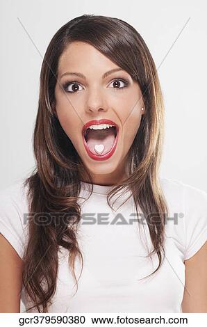 Woman with mint candy on her tongue View Large Photo Image Stock Image - Woman with mint candy on her tongue . Fotosearch