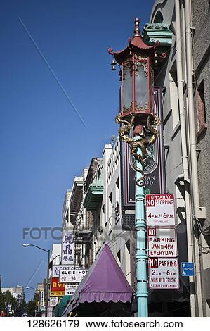 Stock Photo - Buildings in a city, Chinatown, San Francisco, California, USA. Fotosearch