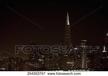 Buildings lit up at night, San Francisco, California, USA View Large Photo Image Stock Photo - Buildings lit up at night, San Francisco, California, USA. Fotosearch