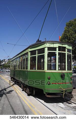 Cable car moving on a tramway, Castro District, San Francisco, California, USA View Large Photo Image Picture - Cable car moving on a tramway, Castro District, San Francisco, California, USA. Fotosearch