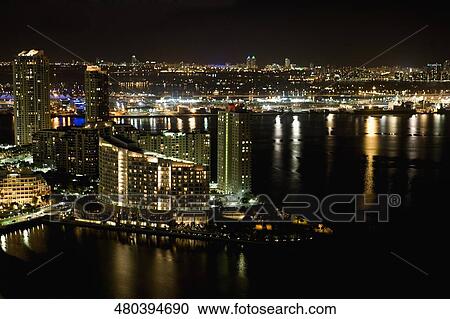 City lit up at night, Miami Beach, Florida, USA View Large Photo Image Stock Image - City lit up at night, Miami Beach, Florida, USA. Fotosearch
