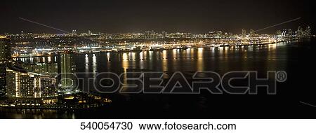 City lit up at night, Miami Beach, Florida, USA View Large Photo Image Stock Image - City lit up at night, Miami Beach, Florida, USA. Fotosearch