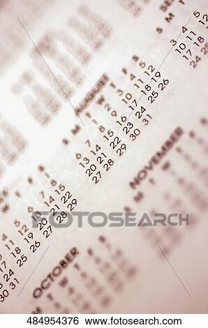 Close-up of a calendar View Large Photo Image Stock Photograph - Close-up of a calendar. Fotosearch