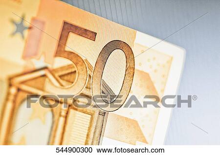 Close-up of a fifty euro banknote View Large Photo Image Stock Image - Close-up of a fifty euro banknote. Fotosearch