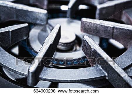 Close-up of a gas stove burner View Large Photo Image Stock Photo - Close-up of a gas stove burner. Fotosearch