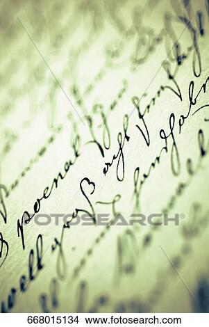 Picture - Close-up of a handwritten paper. Fotosearch