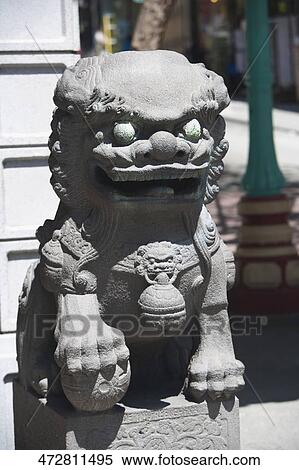 Close-up of a lion's statue, Chinatown, San Francisco, California, USA View Large Photo Image Stock Photography - Close-up of a lion's statue, Chinatown, San Francisco, California, USA. Fotosearch