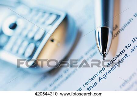 Close-up of a mobile phone with a pen on an agreement document View Large Photo Image Stock Image - Close-up of a mobile phone with a pen on an agreement document. Fotosearch