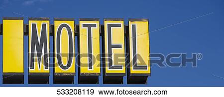 Close-up of a Motel sign View Large Photo Image Stock Photo - Close-up of a Motel sign. Fotosearch