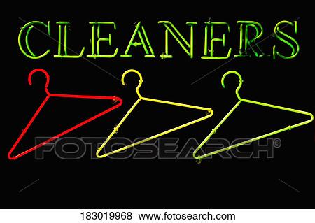 Stock Photo - Close-up of a neon sign, New York City, New York State, USA. Fotosearch