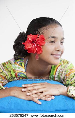 Close-up of a woman smiling View Large Photo Image Stock Photo - Close-up of a woman smiling. Fotosearch