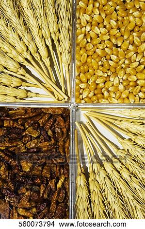Picture - Close-up of assorted cereals. Fotosearch