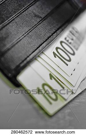 Close-up of European union banknotes in a wallet View Large Photo Image Stock Image - Close-up of European union banknotes in a wallet. Fotosearch