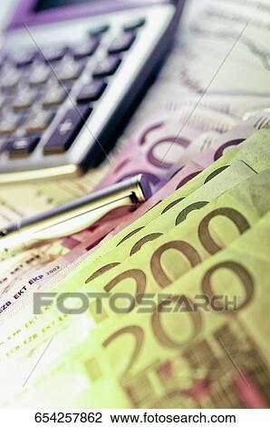 Close-up of European union banknotes and a calculator View Large Photo Image Stock Image - Close-up of European union banknotes and a calculator. Fotosearch
