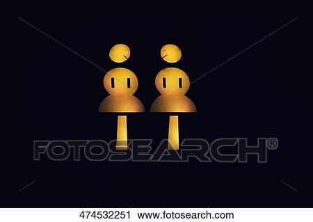 Close-up of illuminated male and female toilet signs in an airplane View Large Photo Image Stock Image - Close-up of illuminated male and female toilet signs in an airplane. Fotosearch
