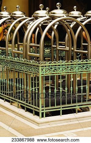 Stock Photo - Close-up of luggage carts, Las Vegas, Nevada, USA. Fotosearch