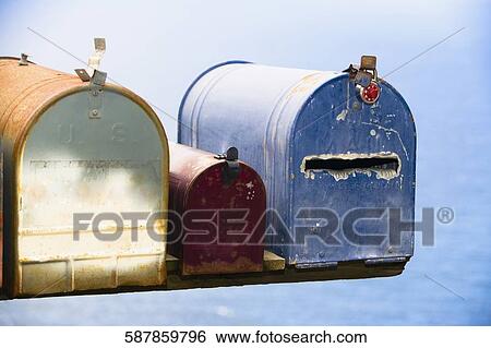 Close-up of mailboxes, California, USA View Large Photo Image Stock Photograph - Close-up of mailboxes, California, USA. Fotosearch