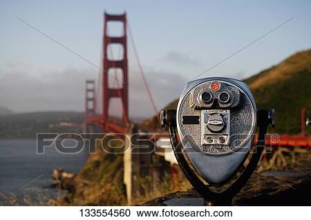 Coin-operated binoculars with a bridge in the background, Golden Gate Bridge, San Francisco Bay, San Francisco, California, USA View Large Photo Image Stock Image - Coin-operated binoculars with a bridge in the background, Golden Gate Bridge, San Francisco Bay, San Francisco, California, USA. Fotosearch