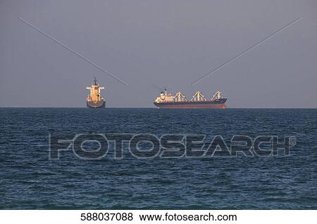 Container ships in the sea, Miami Beach, Florida, USA View Large Photo Image Stock Photo - Container ships in the sea, Miami Beach, Florida, USA. Fotosearch