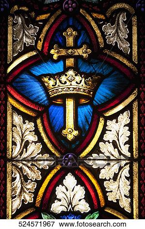 Details of a stained glass in a church, St. Mary's Cathedral, Chinatown, San Francisco, California, USA View Large Photo Image Stock Photo - Details of a stained glass in a church, St. Mary's Cathedral, Chinatown, San Francisco, California, USA. Fotosearch