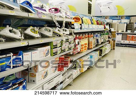 Stock Photo - Electronic products in a supermarket. Fotosearch