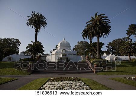 Stock Image - Facade of a greenhouse, Golden Gate Park, San Francisco, California, USA. Fotosearch