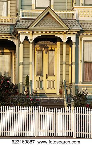 Facade of a Victorian style house, California, USA View Large Photo Image Stock Photo - Facade of a Victorian style house, California, USA. Fotosearch