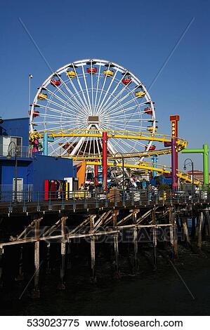 Ferris wheel on a pier, Santa Monica Pier, Santa Monica, Los Angeles County, California, USA View Large Photo Image Stock Photography - Ferris wheel on a pier, Santa Monica Pier, Santa Monica, Los Angeles County, California, USA. Fotosearch