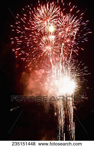 Stock Photo - Fireworks display at night. Fotosearch
