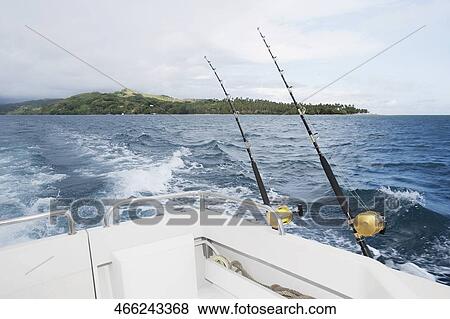 Fishing rods on a boat View Large Photo Image Stock Photo - Fishing rods on a boat. Fotosearch