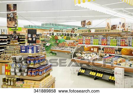 Groceries in a supermarket View Large Photo Image Stock Photo - Groceries in a supermarket. Fotosearch