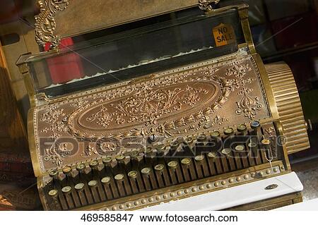 High angle view of an antique typewriter View Large Photo Image Stock Photo - High angle view of an antique typewriter. Fotosearch
