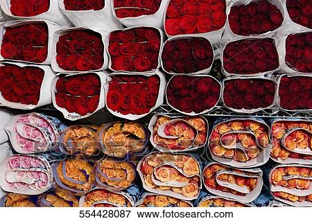 High angle view of flowers at a market stall, 28 Street, New York City, New York State, USA View Large Photo Image Stock Photo - High angle view of flowers at a market stall, 28 Street, New York City, New York State, USA. Fotosearch
