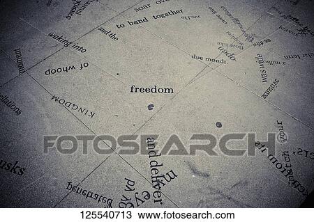 Stock Image - High angle view of text on the floor, North Beach, San Francisco, California, USA. Fotosearch