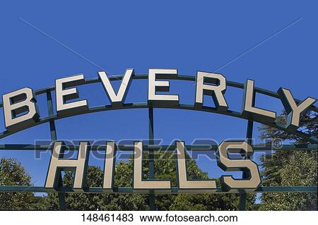 Stock Image - Information sign in a park, Beverly Hills, Los Angeles County, California, USA. Fotosearch