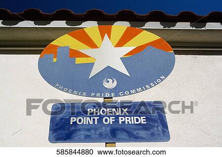 Stock Image - Information sign on a church, St. Mary's Basilica, Phoenix, Maricopa County, Arizona, USA. Fotosearch