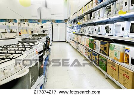 Kitchen appliances in a supermarket View Large Photo Image Stock Photo - Kitchen appliances in a supermarket. Fotosearch