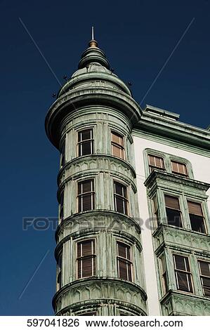 Low angle view of a building, Columbus Tower, San Francisco, California, USA View Large Photo Image Stock Photograph - Low angle view of a building, Columbus Tower, San Francisco, California, USA. Fotosearch