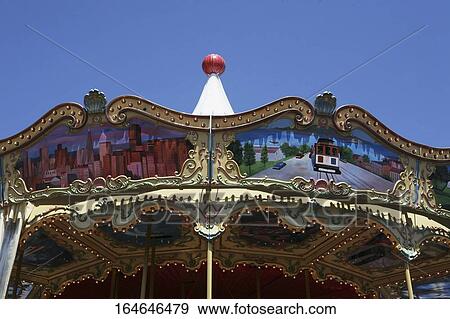 Low angle view of a carousel, Pier 39, San Francisco, California, USA View Large Photo Image Stock Photo - Low angle view of a carousel, Pier 39, San Francisco, California, USA. Fotosearch