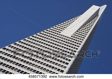Stock Image - Low angle view of a skyscraper, Transamerica Pyramid, San Francisco, California, USA. Fotosearch