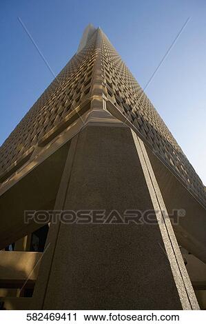 Low angle view of a skyscraper, Transamerica Pyramid, San Francisco, California, USA View Large Photo Image Stock Image - Low angle view of a skyscraper, Transamerica Pyramid, San Francisco, California, USA. Fotosearch