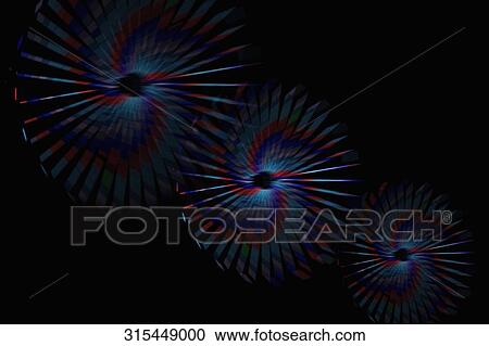Stock Image - Low angle view of colorful spirals. Fotosearch