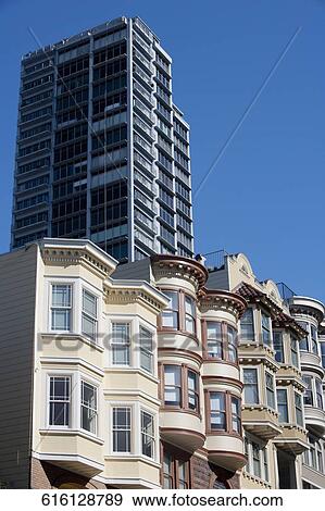 Low angle view of Victorian style houses, San Francisco, California, USA View Large Photo Image Stock Photo - Low angle view of Victorian style houses, San Francisco, California, USA. Fotosearch