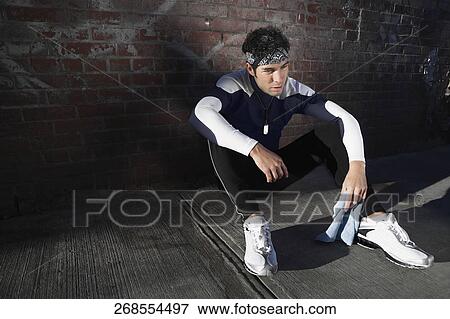 Man resting after exercise View Large Photo Image Stock Photo - Man resting after exercise. Fotosearch
