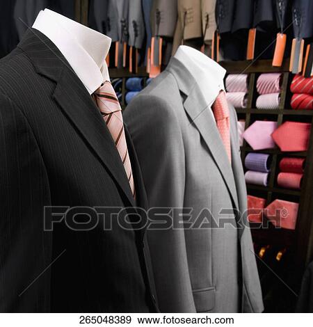Mannequins dressed in formalwear in a clothing store View Large Photo Image Stock Photo - Mannequins dressed in formalwear in a clothing store. Fotosearch
